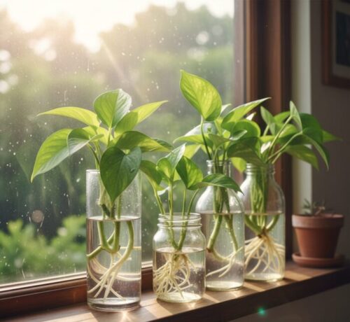 cultivar planta jiboia na água