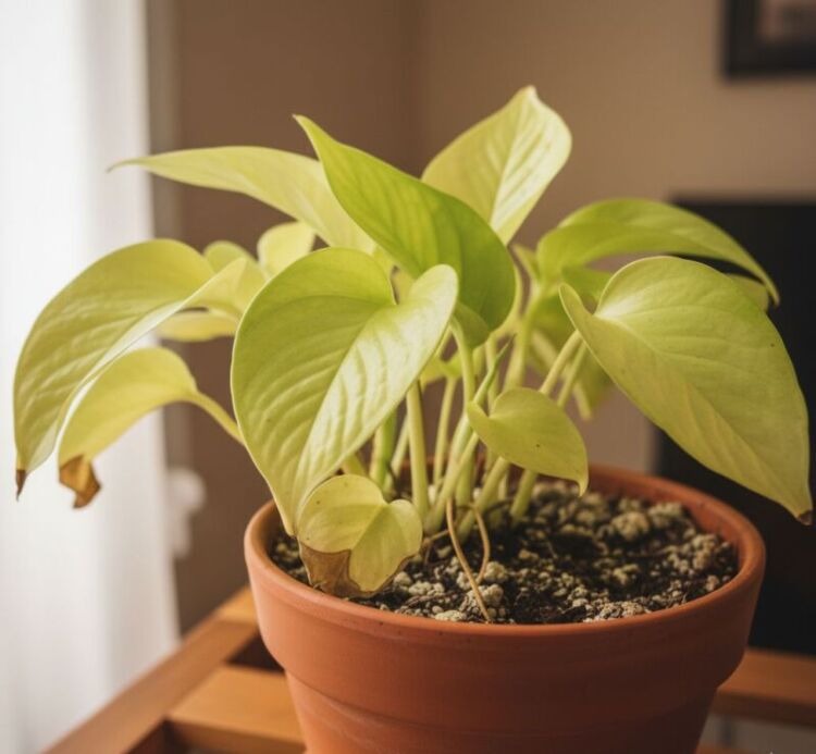 jibóia (Epipremnum pinnatum) do seu vaso precisa de mais nutrientes