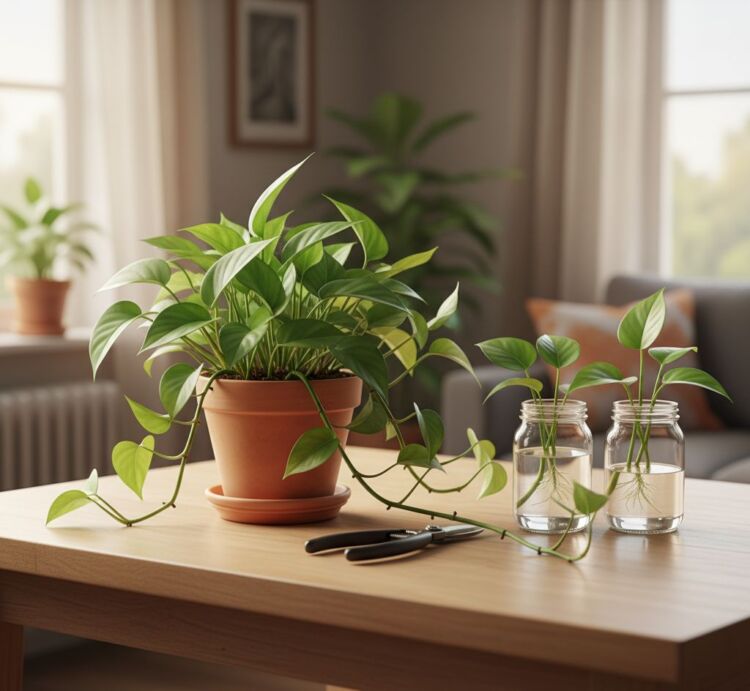 sua jibóia (Epipremnum pinnatum) está pronta para ser multiplicada por mudas